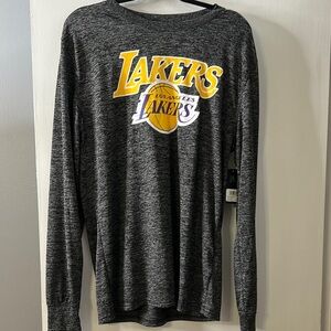 NBA Los Angeles Lakers Long Sleeve Tee - Gray and Yellow